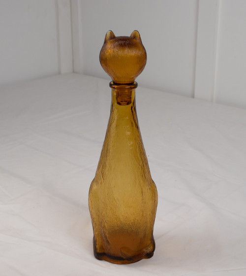 Decantador gato cristal marrón