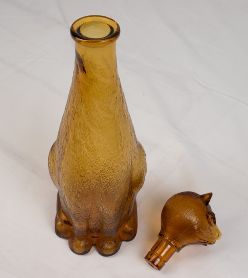 Carafe à décanter en verre marron en forme de chat