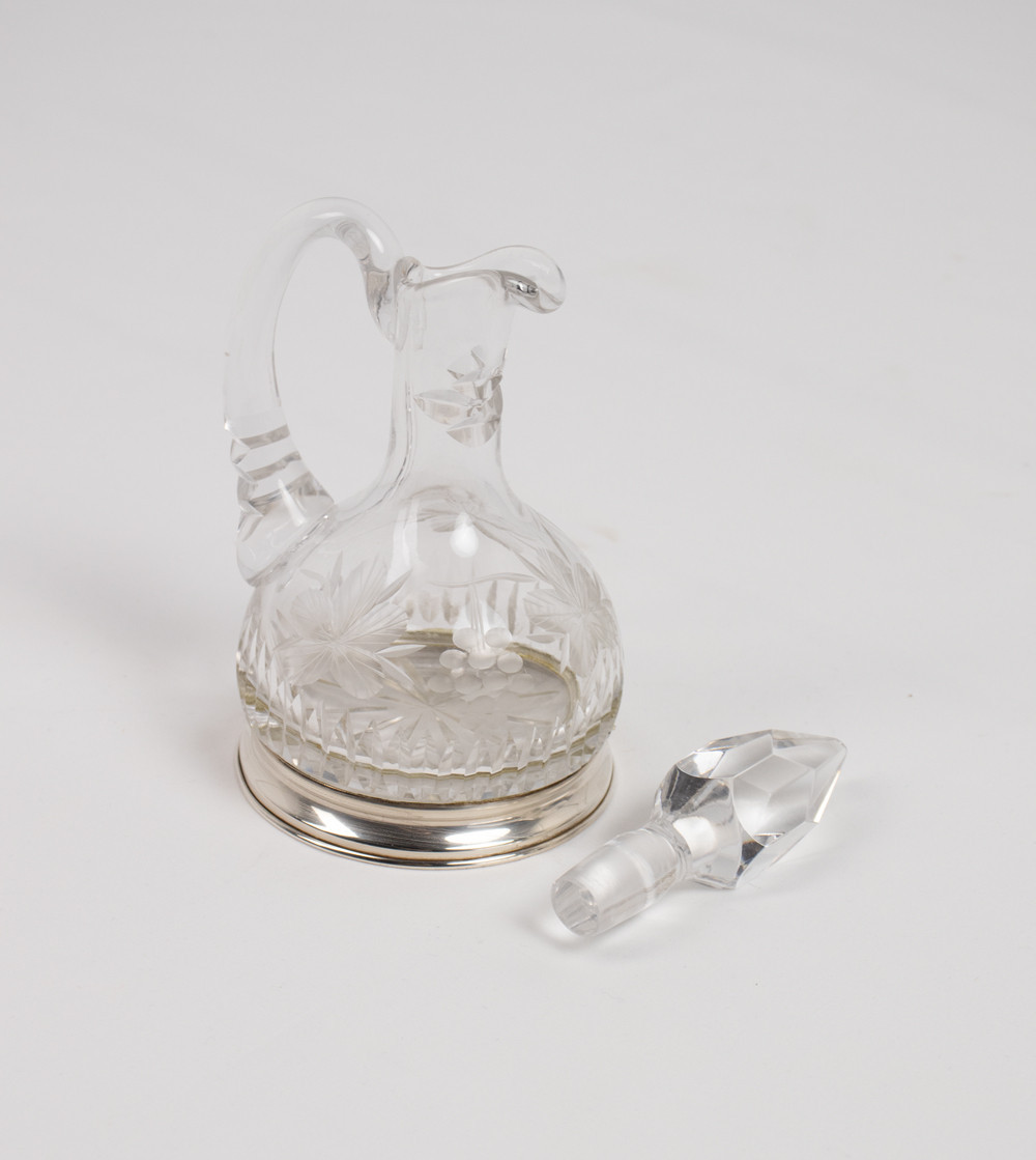 Aceitera cristal base plata (2u.) y salero