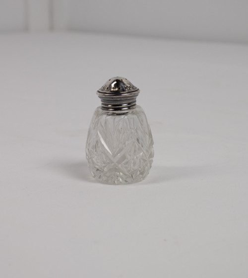 Aceitera cristal base plata (2u.) y salero