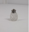 Flacons huile et vinaigre en cristal, base argentée (2 pièces) et salière