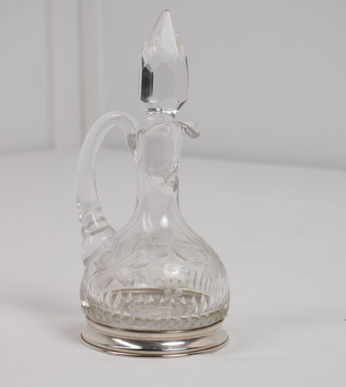 Aceitera cristal base plata (2u.) y salero