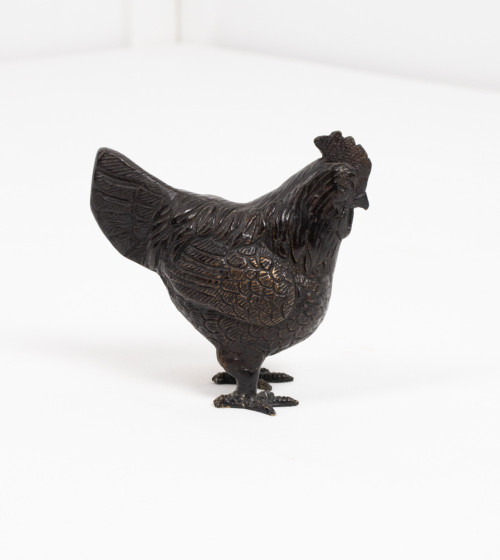 Poule en bronze
