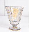 Vase en verre doré