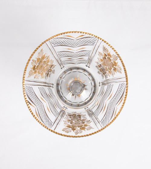 Vase en verre doré