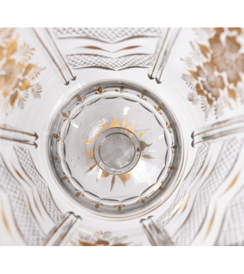Vase en verre doré