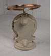 White scale with brass plate (lb and oz)